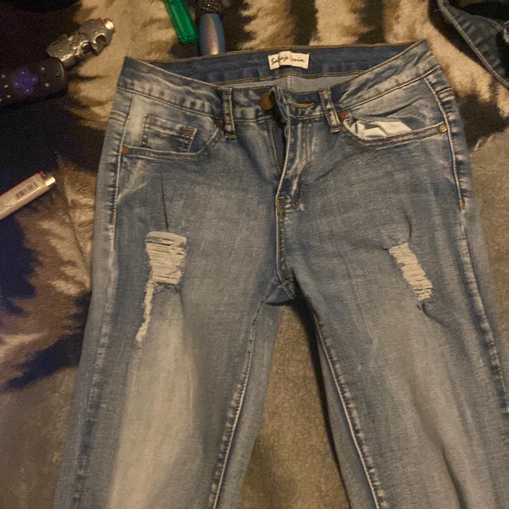 Salvaje denim New Fashion distressed skinny jeans